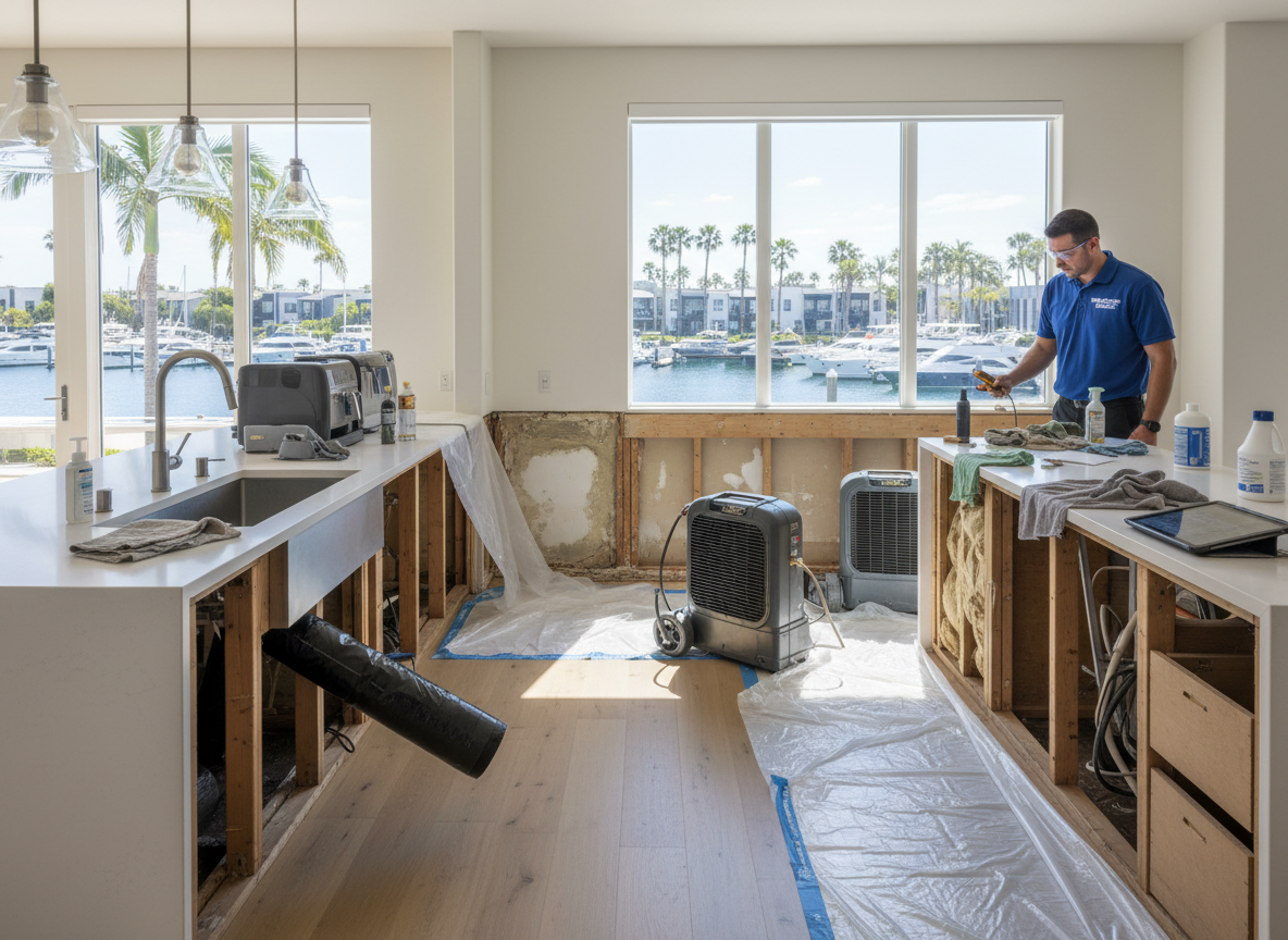 Drying Out A Kitchen Leak In A Marina Del Rey Townhome